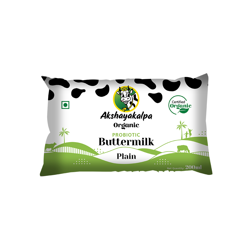 Akshayakalpa-Plain Butter Milk 200 ml in pouch